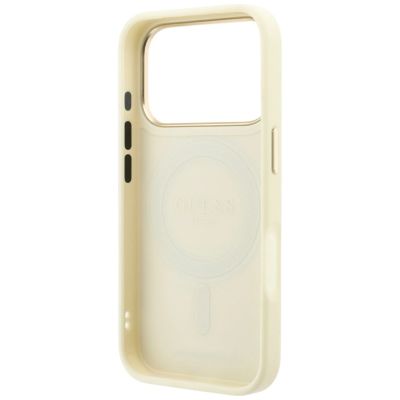 7. Guess Ring Stand 360 Grained Classic Logo MagSafe case for iPhone 18 Pro Max / 17 Pro Max - beige