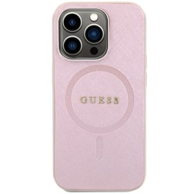 3. Guess Saffiano MagSafe case for iPhone 15 Pro - pink