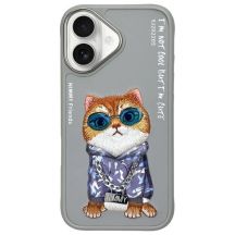 Nimmy Glasses Cool Cat iPhone 16 Case - Gray