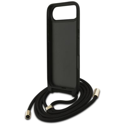6. Guess 4G Big Logo Cord Stap Crossbody Case for iPhone Air - Black