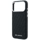 6. Karl Lagerfeld Grained Allover Logo Metal Elongated MagSafe Case for iPhone 17 Pro / 18 Pro - Black