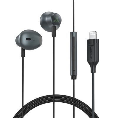 2. Acefast L1 in-ear headphones with Lightning connector, microphone and remote control 1.2 m - black
