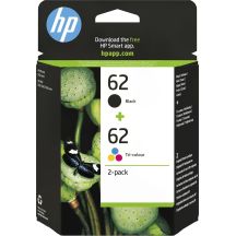 HP Ink Cartridge Set HP 62, HP62=N9J71AE, Includes Black and Color, C2P204A+C2P206AE