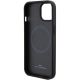7. BMW MagSafe Leather Hot Stamp case for iPhone 15 Plus - black