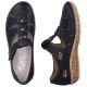 4. Women's leather openwork shoes, comfortable, with Velcro, black, Rieker 44852-14