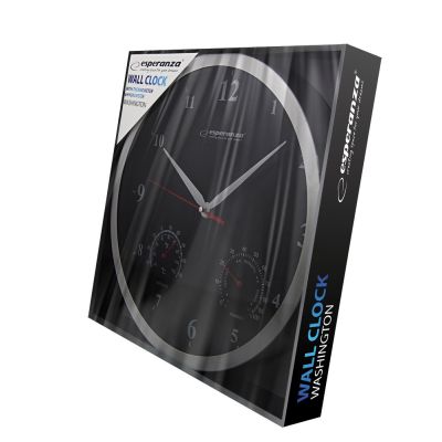 2. ESPERANZA WASHINGTON BLACK WALL CLOCK