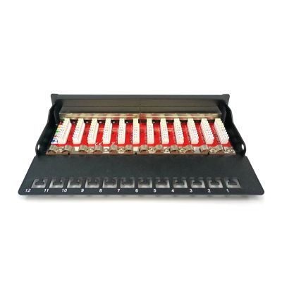 3. Digitus Desktop Patch Panel 12x RJ45, LSA level, cat.6A, shielded, black, cable guide