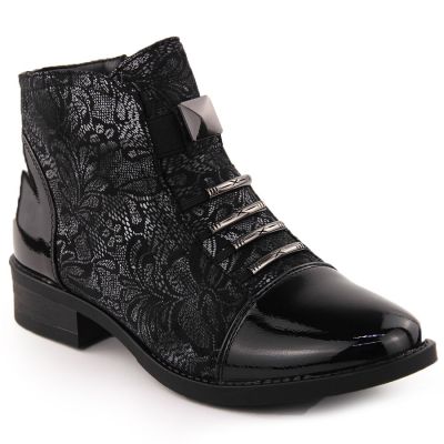 6. Women's black worker boots with socks Sabatina