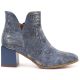 7. Women's openwork ankle boots with a block heel, blue M.Daszyński SA217-6