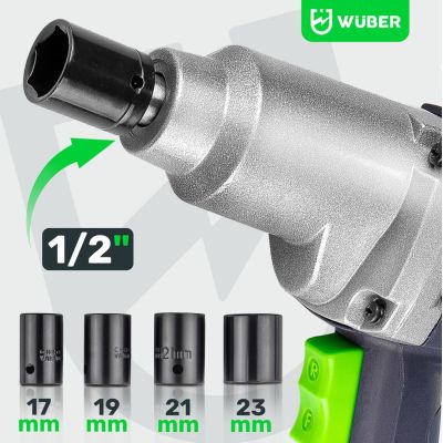 8. 800 Nm 1/2" Electric Impact Wrench for Wheels with Case W33250 WUBER