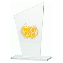 Engraved glass trophy + paint filling