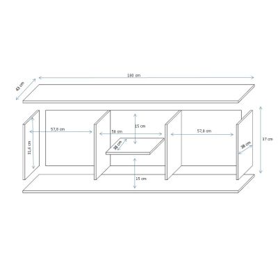 2. TV cabinet SOHO 180 white/gloss white
