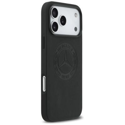 4. Mercedes Leather Vintage Logo MagSafe Case for iPhone 17 Pro Max - Black