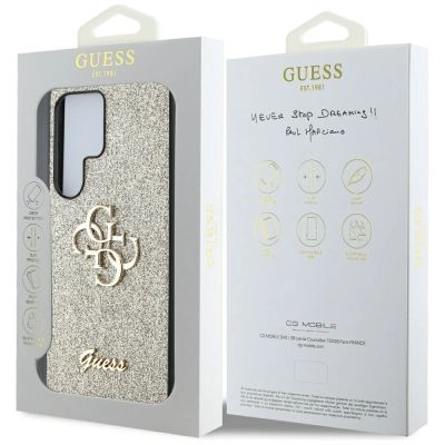 8. Guess Fixed Glitter Big 4G Metal Logo case for Samsung Galaxy S25 Ultra gold