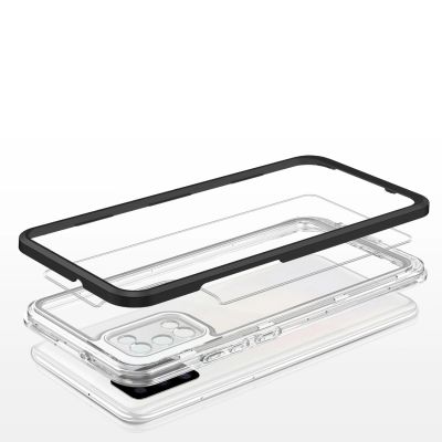 5. Clear 3in1 case for Samsung Galaxy A03s (166) frame gel cover black