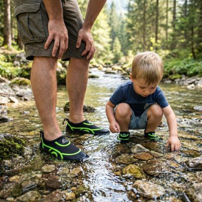 4. JUNIOR WATER SHOES BLACK/GREEN XQMAX S.30