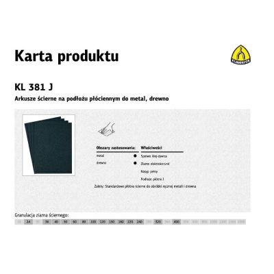 KLINGSPOR CANVAS SHEET P 320 KL381J /50pcs.