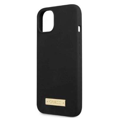 6. Guess Silicone Logo Plate MagSafe case for iPhone 13 mini - black