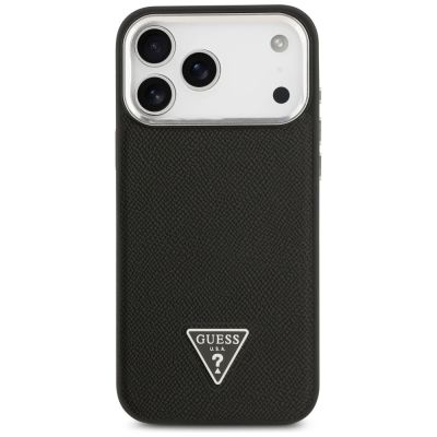 3. Guess Grained Triangle Logo MagSafe case for iPhone 17 Pro Max - black