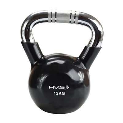 22. Kettlebell cast iron handle chrome knurled HMS KTC12 BLACK 