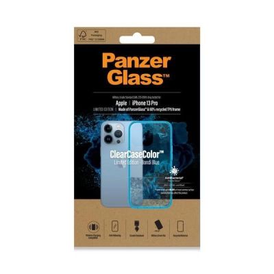 6. PanzerGlass ClearCase Antibacterial Military Grade Certified Case for iPhone 13 Pro - Transparent Blue
