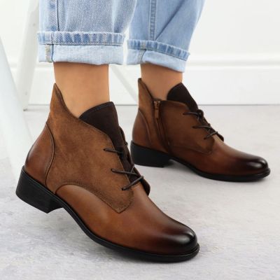 11. Women’s Camel Winter Ankle Boots Jezzi ASA198-15
