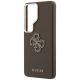6. Guess Grained Big 4G Metal Logo Case for Samsung Galaxy S26 Ultra - Brown