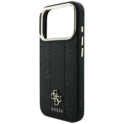 6. Guess Stripe Peony 4G Logo MagSafe Case for iPhone 17 Pro Max / 18 Pro Max - Black