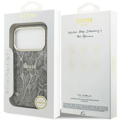 8. Guess Python Pattern MagSafe Case for iPhone 17 Pro / 18 Pro - Black
