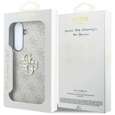 8. Guess Leather 4G Metal Logo Case for Samsung Galaxy S26 FE - Pink