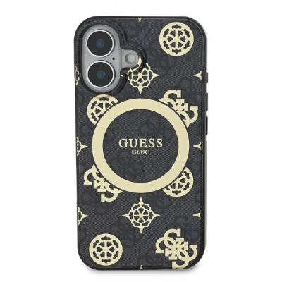 3. Guess IML Peony On 4G Background MagSafe case for iPhone 16 - black