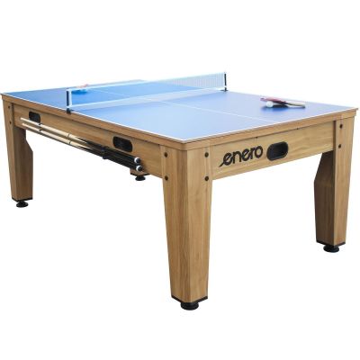 8. 4-IN-1 MULTIGAMING TABLE BILLIARDS TABLE TENNIS HOOK-UP DINING TABLE 214x121.6x81.3CM WOODEN ENERO