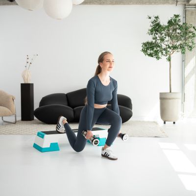 2. AS007 WHITE/MINT AEROBICS STEP HMS PREMIUM