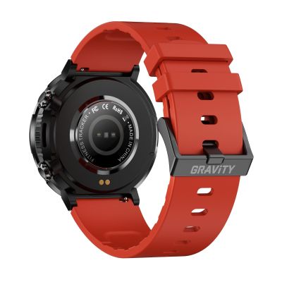 6. Gravity GT21-6 Smartwatch + Red Silicone Strap