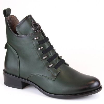 Jezzi W JEZ412B insulated flat ankle boots, green