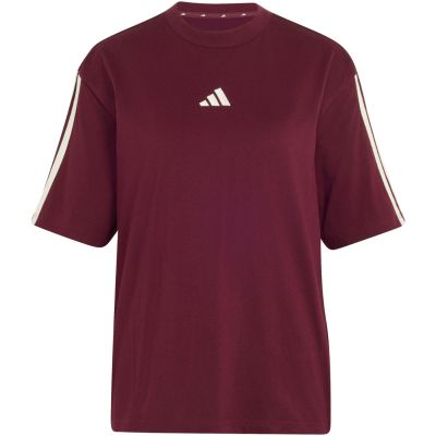 2. adidas Essentials 3-Stripes Boyfriend Women’s T-Shirt Burgundy KX0793
