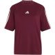 2. adidas Essentials 3-Stripes Boyfriend Women’s T-Shirt Burgundy KX0793