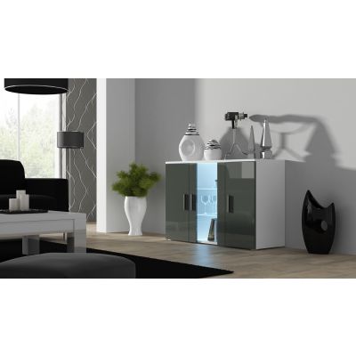 Chest of drawers 120cm SOHO S7 white/grey gloss