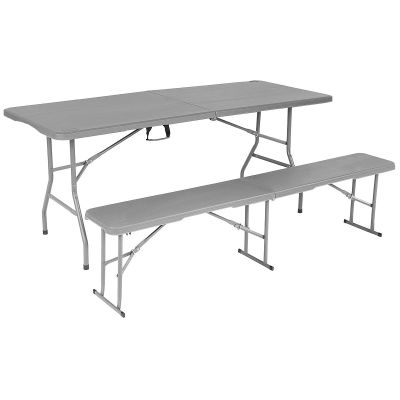 17. FOLDING CATERING BENCH 183X28X43CM GRAY
