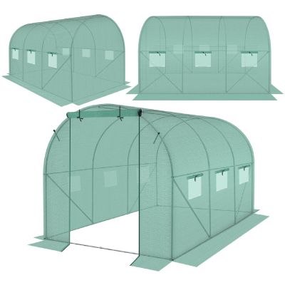 GREENHOUSE GARDEN TUNNEL 200X300X200CM PE GREEN STEEL STRUCTURE