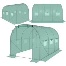 GREENHOUSE GARDEN TUNNEL 200X300X200CM PE GREEN STEEL STRUCTURE