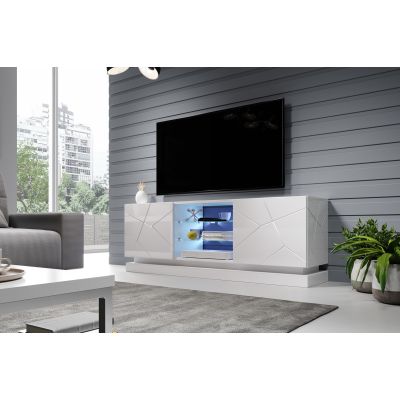 5. TV cabinet QIU 160 MDF white gloss/white gloss