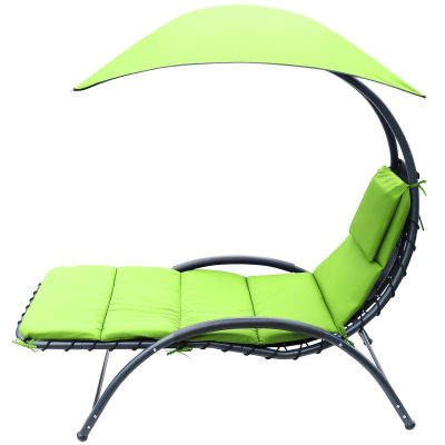 4. BERGAMO DECHAIR WITH UMBRELLA 200x125x180CM LIME