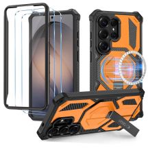 Tech-Protect MagBlast MagSafe Case + Tempered Glass 2-Pack for Samsung Galaxy S26 Ultra - Black and Orange