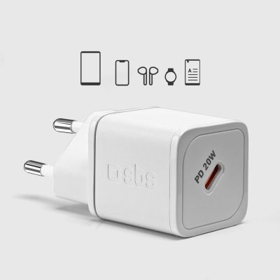 9. SBS TETRGAN1C20W 20W GaN Wall Charger with Power Delivery - White