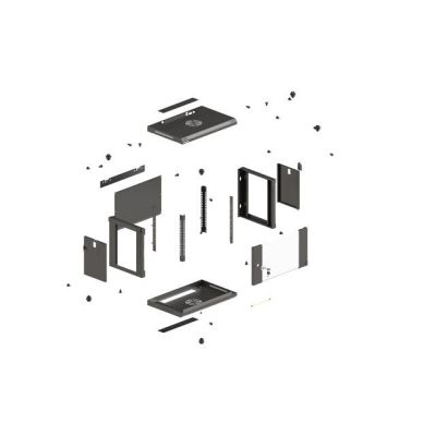 12. LANBERG WALL-MOUNTED RACK CABINET 19" 9U 540X350 BLACK GLASS DOOR (FLAT PACK)