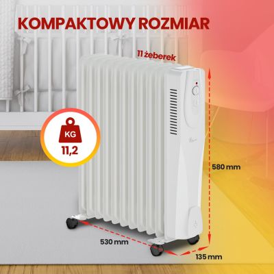 18. Extralink NY-25W1 2500W electric oil radiator, 11 fins