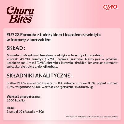 7. CHURU Bites Tuna & Salmon for cats 3x10g