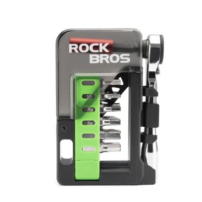 2. Rockbros Bike Tool Set with Mini Ratchet and Bits - Translucent Green