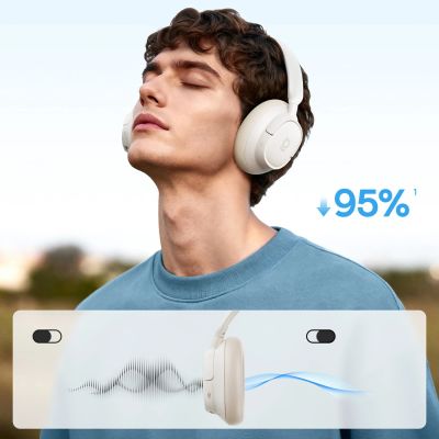 8. Baseus Bass BH1 NC Lite Wireless Over-Ear Headphones with ANC - White